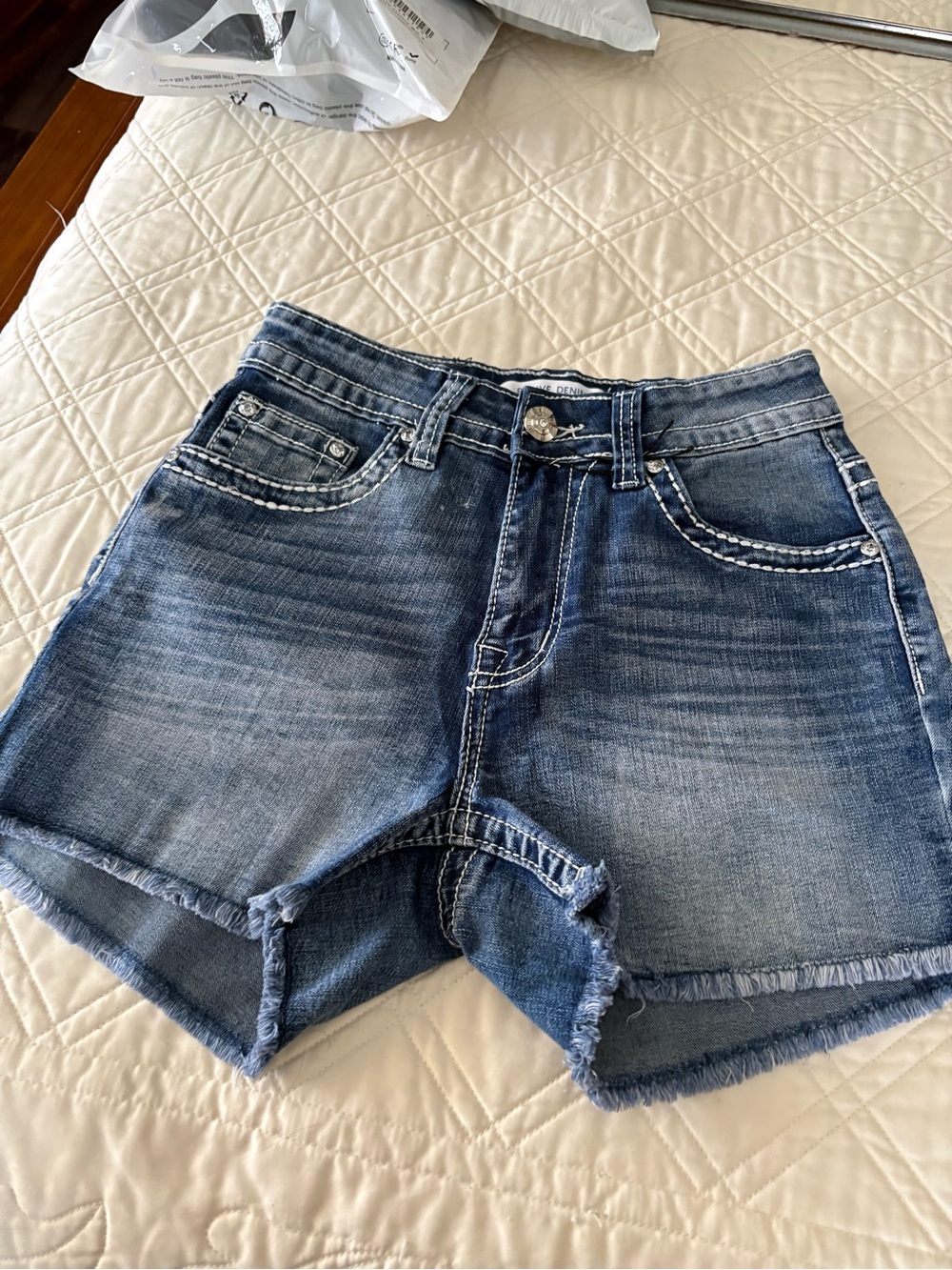 Evolve Denim Frayed Hem Women's Shorts - Blue
NWOT